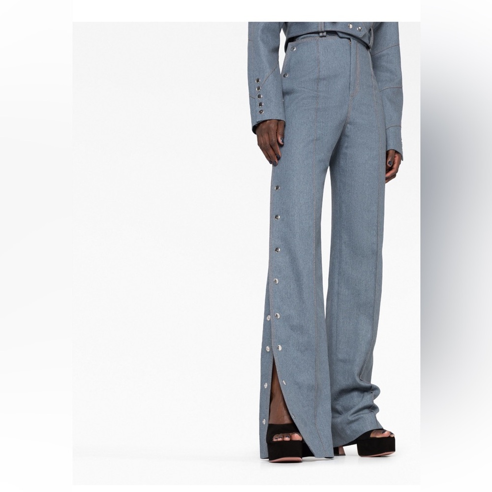 ALEKSANDRE AKHALKATSISHVILI button through pants in light blue